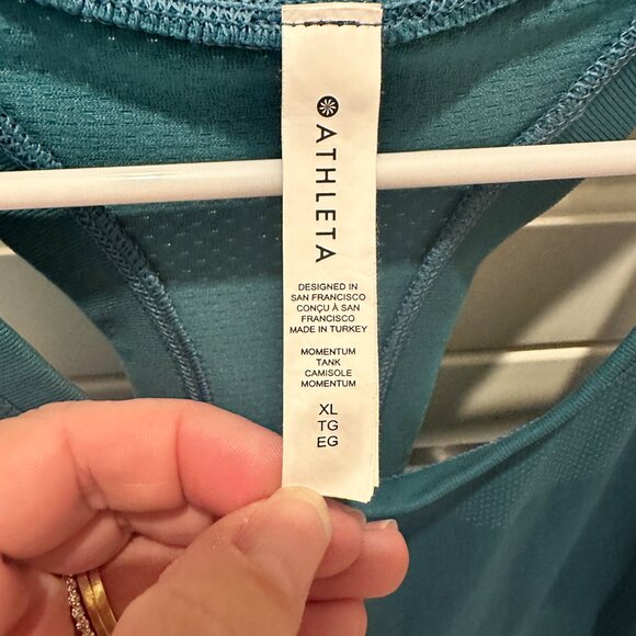 Athleta Momentum Seamless Racerback Tank Dark Teal, Size XL - Picture 3 of 3